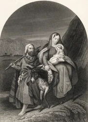 La fuga in Egitto, inciso da S. Allen, da 